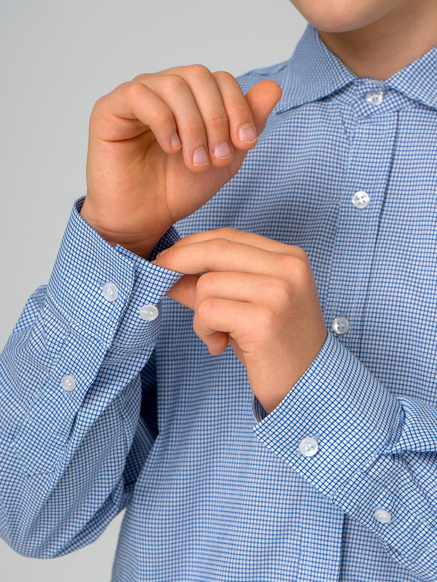 Рубашка HappyFox HF1022MBLголубой.клетка - фото 7