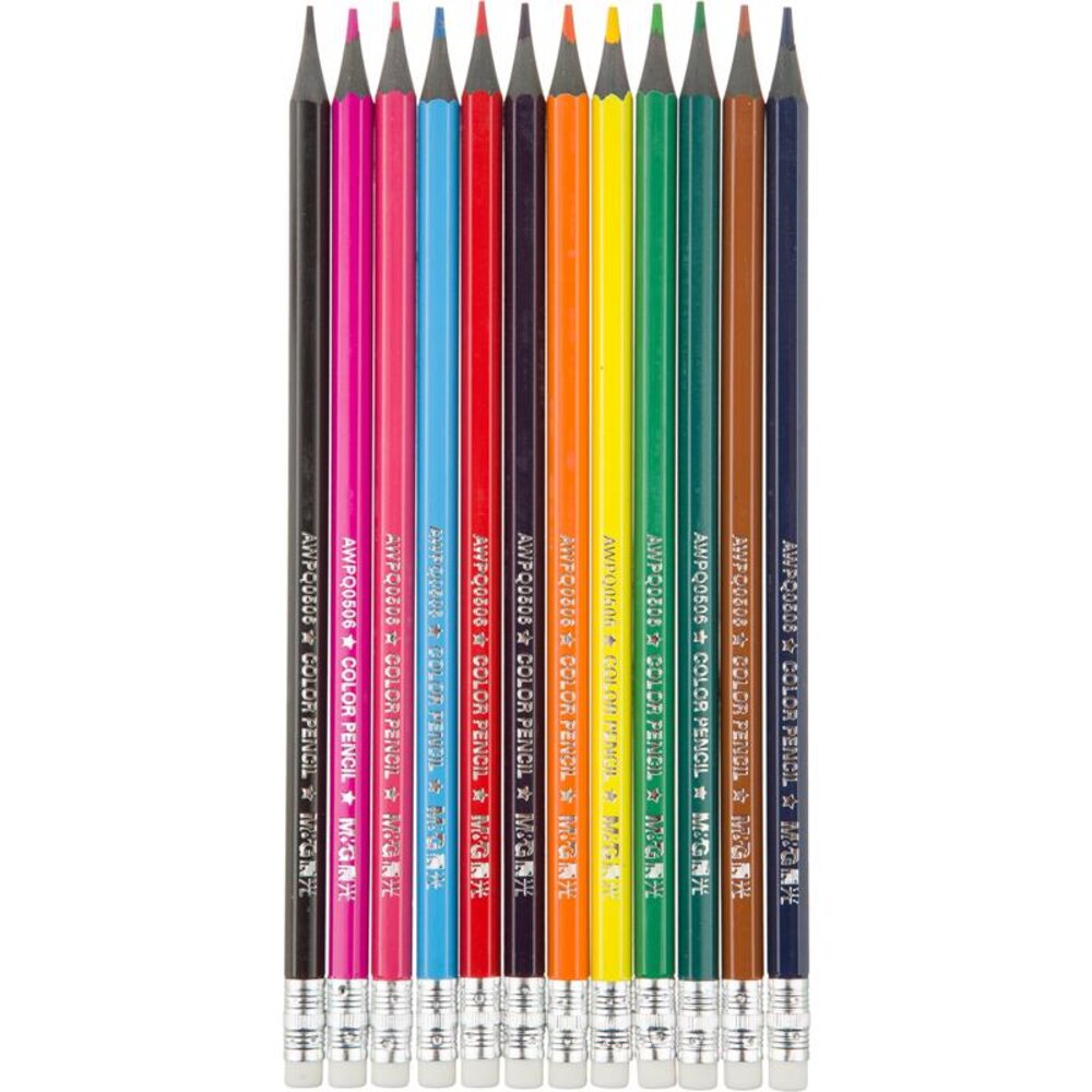 Карандаши цветные M and G 12 шт. - фото 1