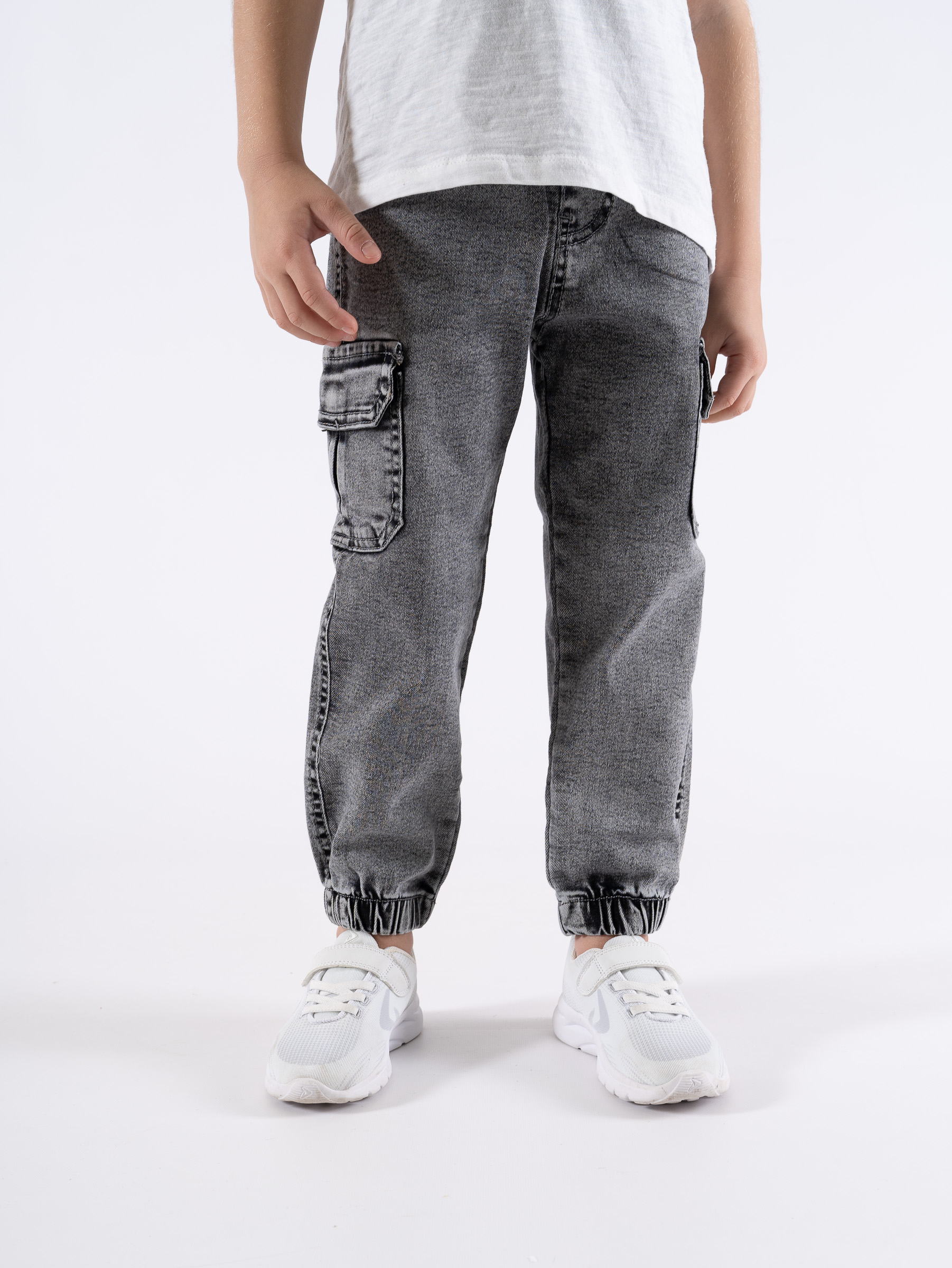 Джинсы TiGaDa джинсы/мальчик/карго/серые/с карманами - фото 3