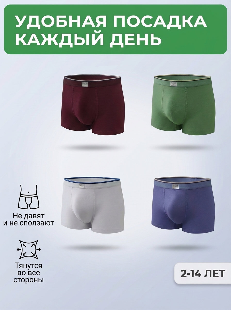 Трусы 4 шт Bambooland 4colours_dark - фото 4