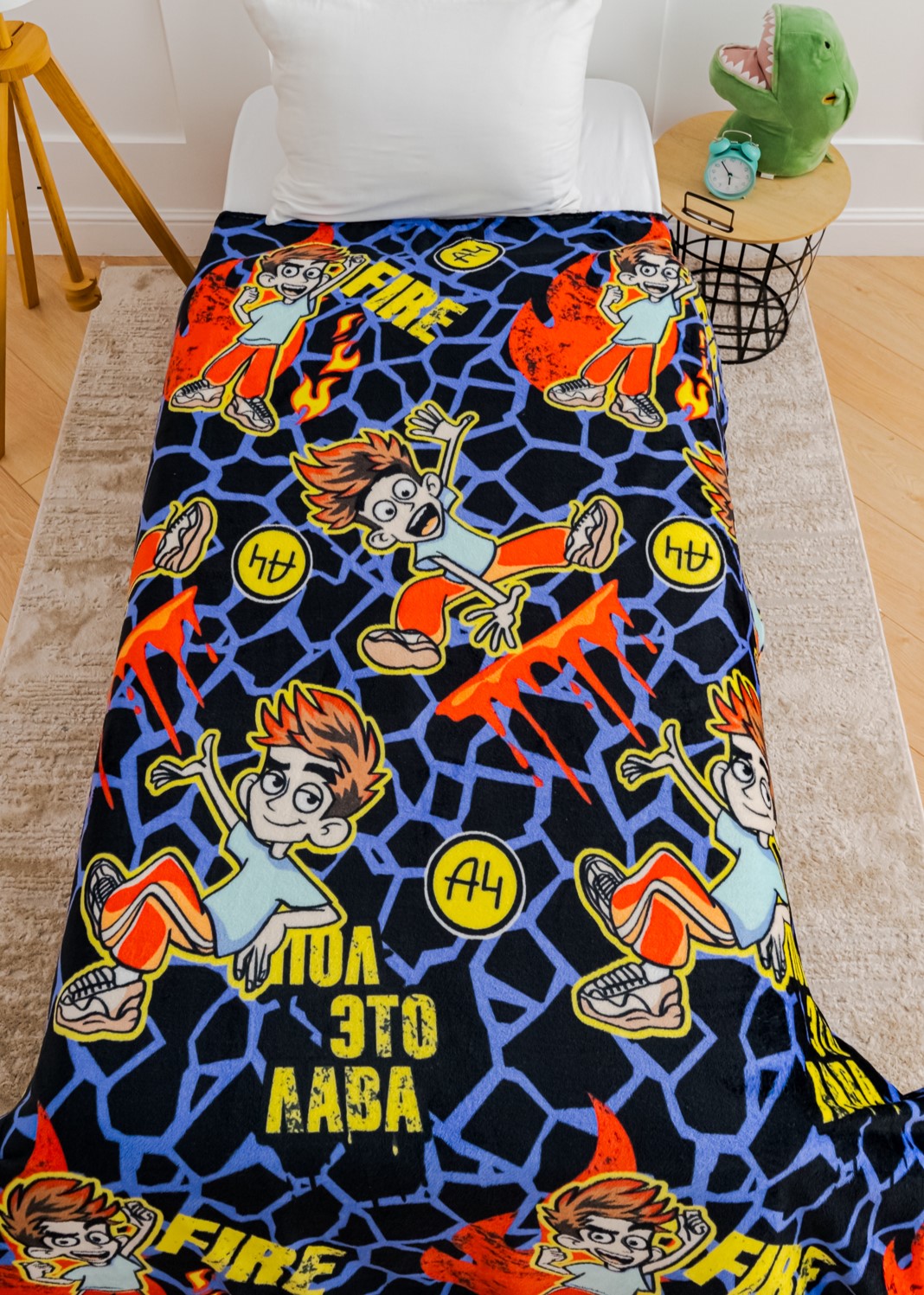 Плед детский Павлинка Аэро Софт рис А4 Лава р. 200*220 - фото 8