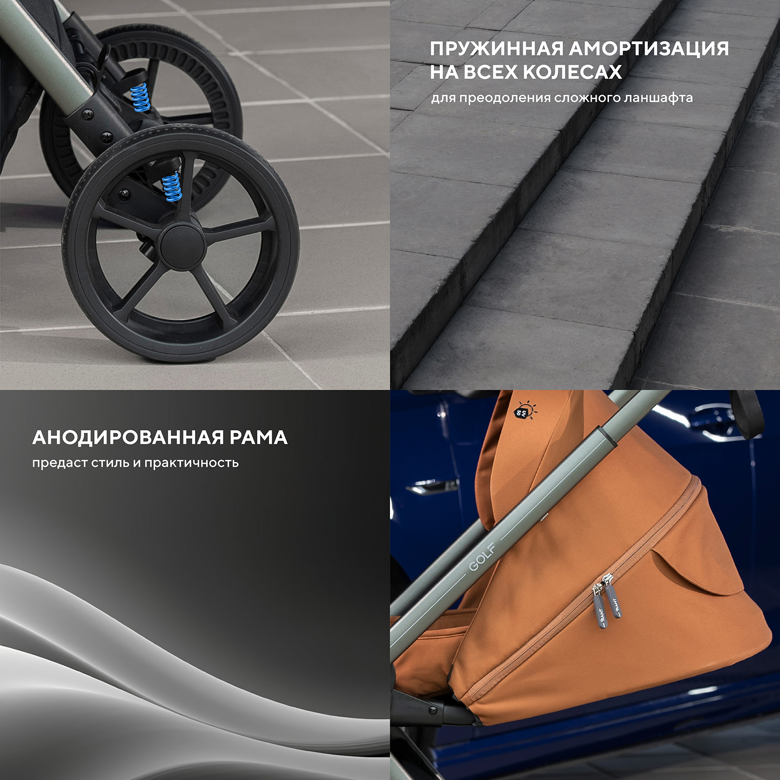 Коляска прогулочная Rant Golf черный - фото 12