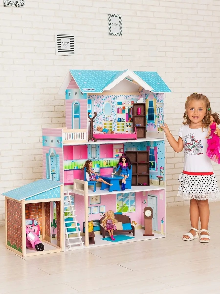 Домик для кукол PAREMO 118 см с мебелью PD318-12 - фото 1