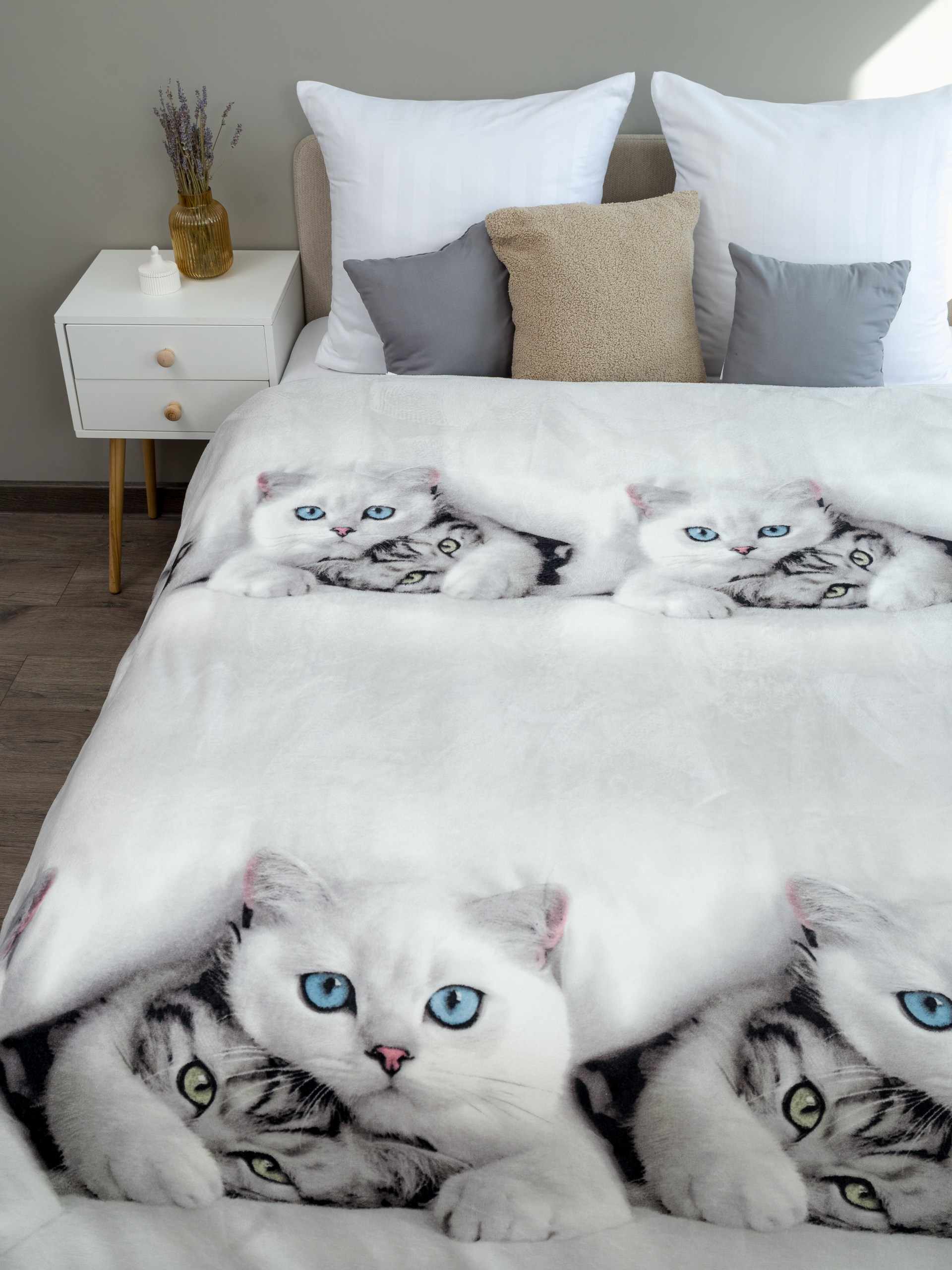 Плед PAVLine Белые котики 200 x 220 см - фото 6