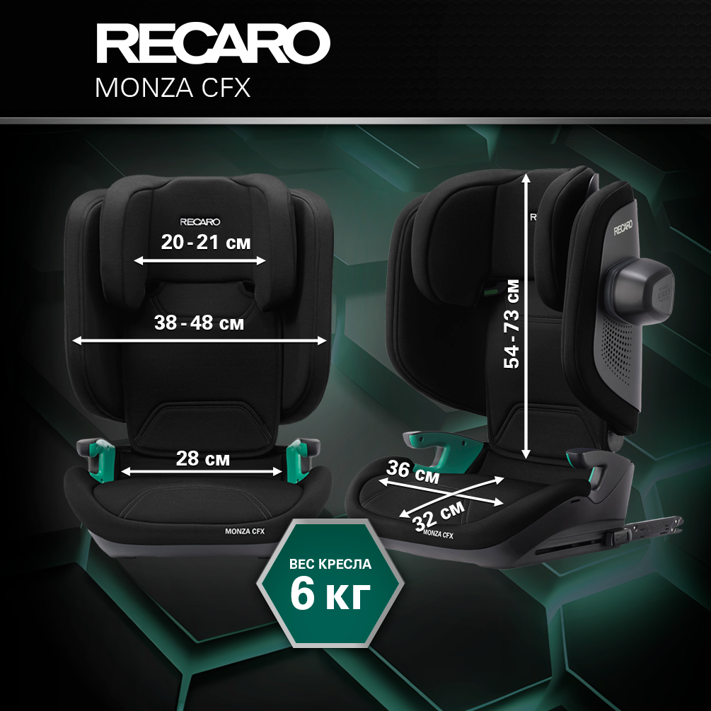 Автокресло Recaro Monza Compact Isofix 2/3 (15-36 кг) черный - фото 5
