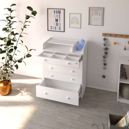 Пеленальный комод aton baby furniture Комод Maks белая аялска/белый