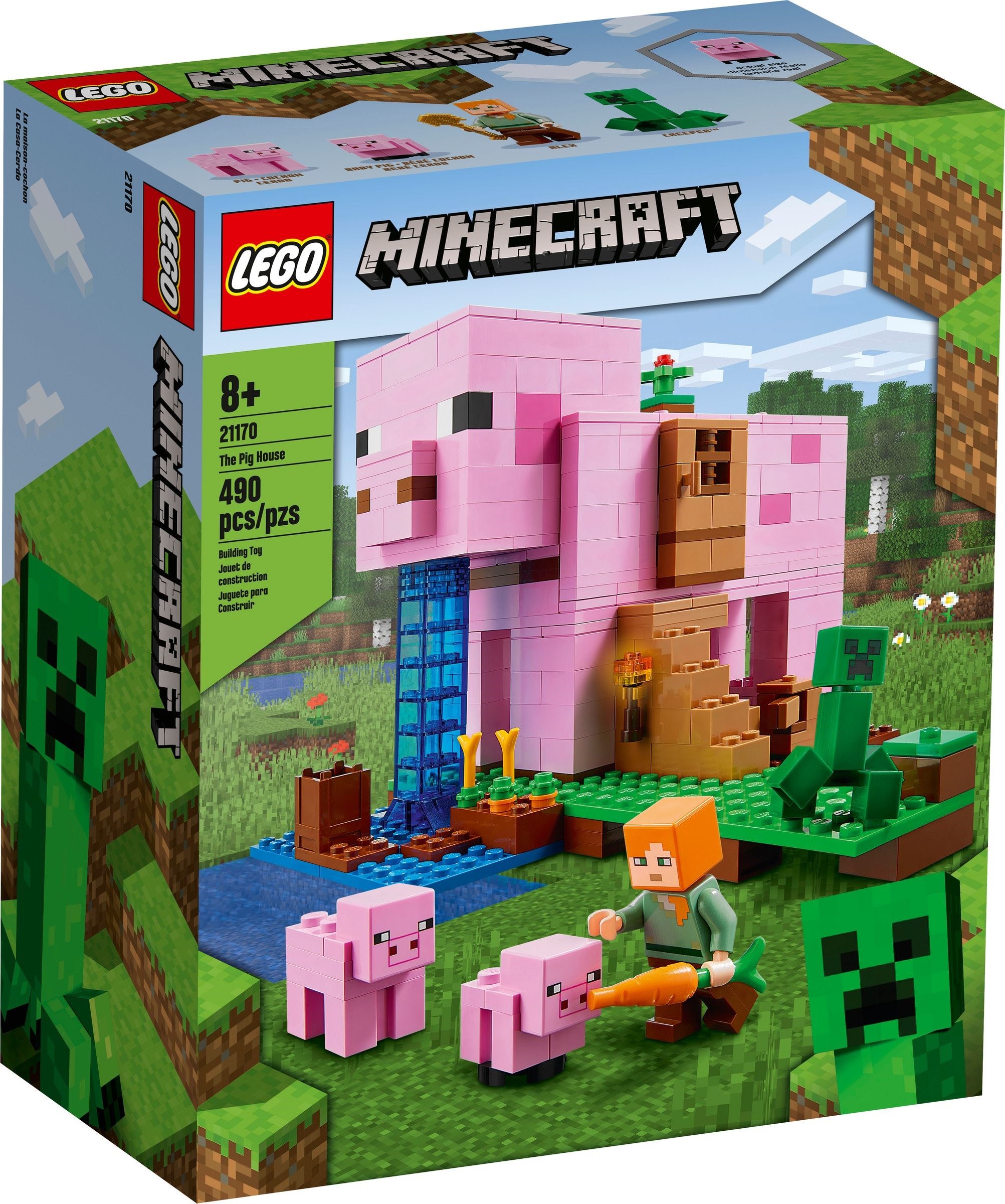 Изображение товара Конструктор LEGO Minecraft Дом-свинья 21170 193 детали для творчества и игры