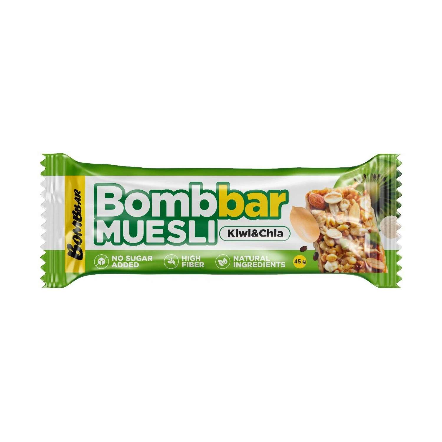 Батончик Bombbar киви-чиа 45г - фото 1