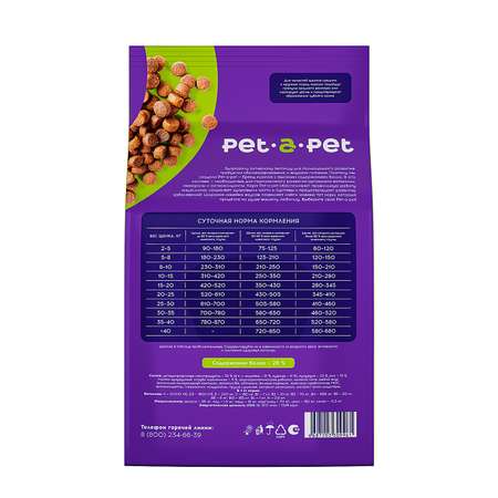 Корм для щенков средних и крупных пород Pet-a-Pet 10кг с индейкой