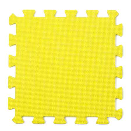 Коврик пазл детский WellMat Жёлтый 30x30x1 см 9 шт с окантовкой игровой развивающий для ползания