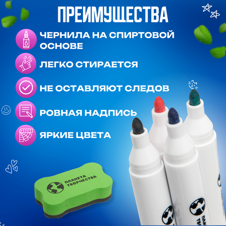 Маркеры Планета творчества 4 цв.