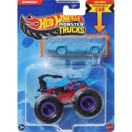 Монстр-трак Hot Wheels Monster Truck Scorpedo 1:64 голубой