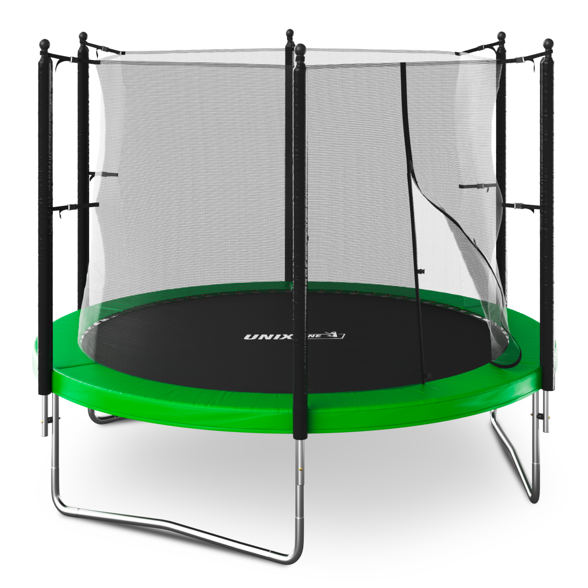 Батут каркасный Simple 10 ft UNIX line Green с внутренней защитной сеткой общий диаметр 305 см до 140 кг - фото 16