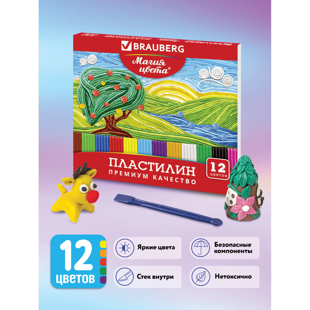 Пластилин Brauberg восковой - фото 1