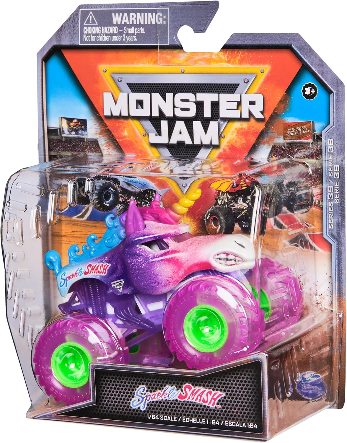 Монстр-трак Monster Jam Sparkle Smash 1:64 6044941 - фото 7