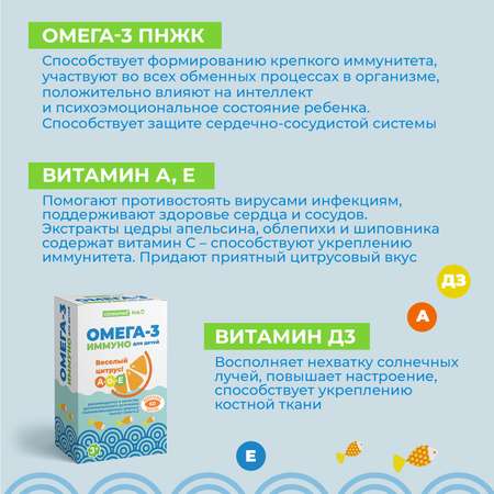 Биологически активная добавка Consumed Омега-3 иммуно для детей капсулы жевательные №60