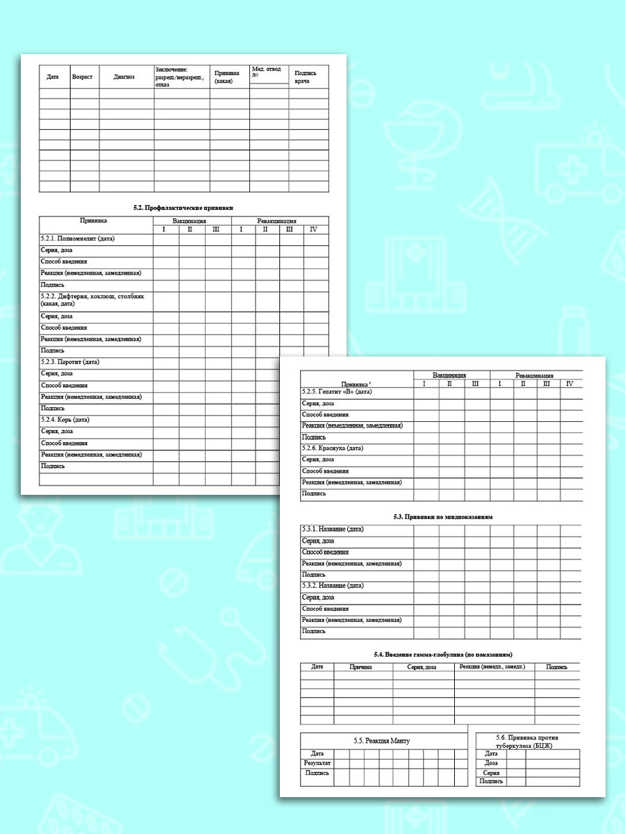 Медицинская карта ребёнка Prof-Press Классика А4 16 листов 200х285 мм - фото 8