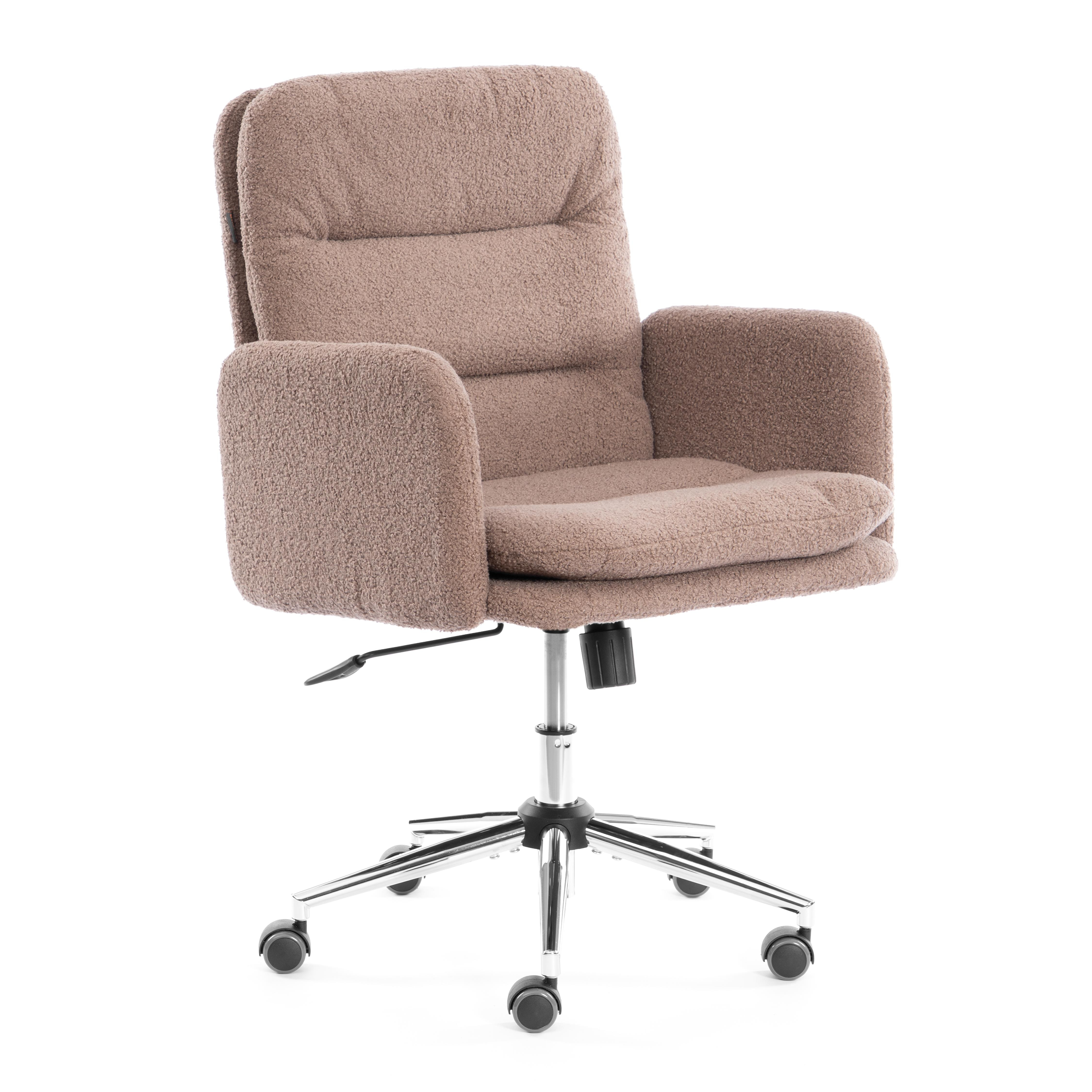 Компьютерное кресло TETCHAIR Dover хром, букле, коричневый - фото 2