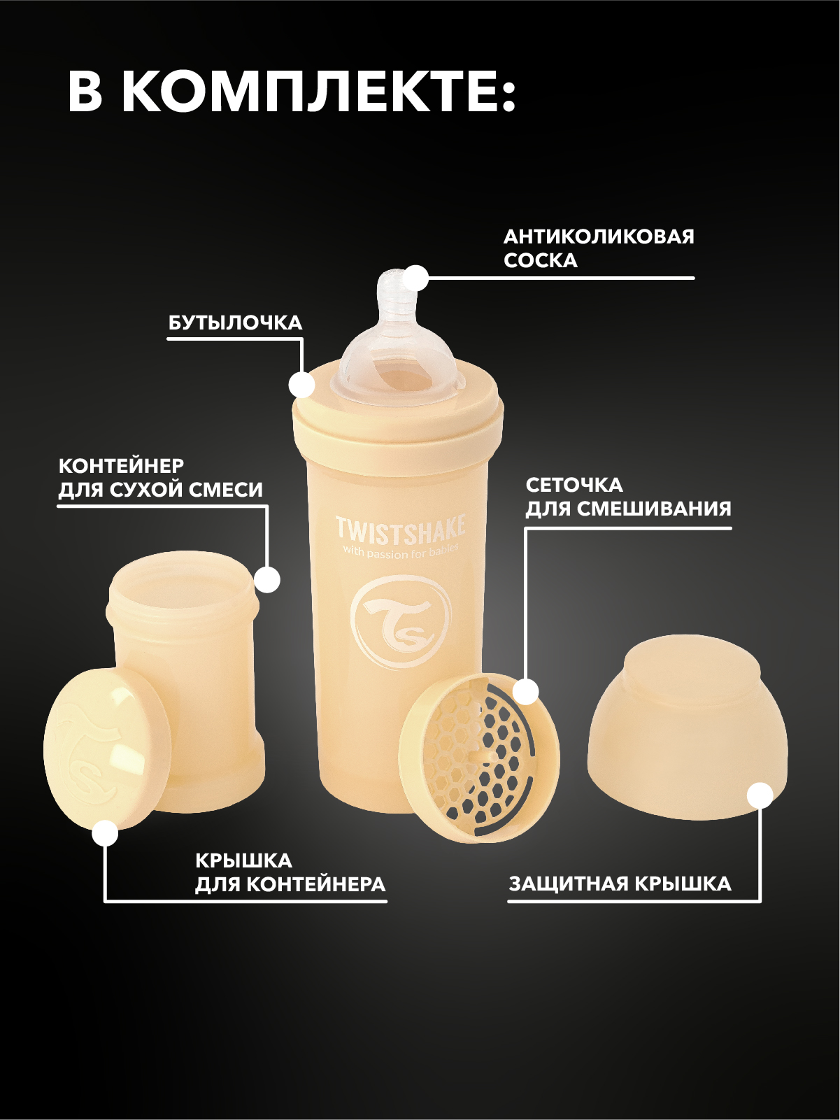 Бутылочка Twistshake Anti-Colic 260 мл 1 шт. - фото 8