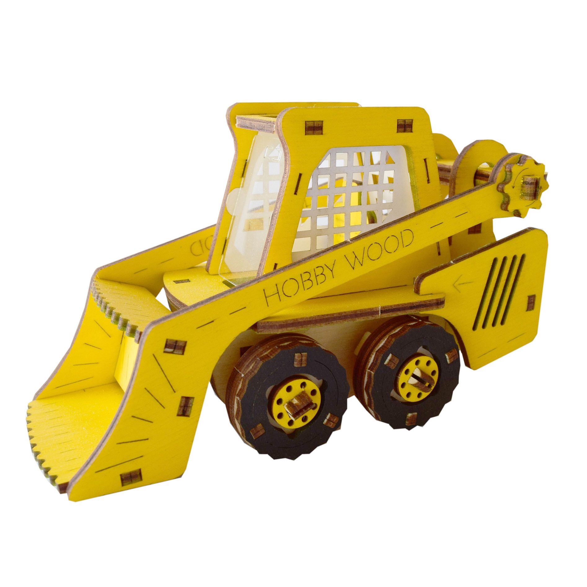 Конструктор HobbyWood Мини-погрузчик деревянный - фото 4