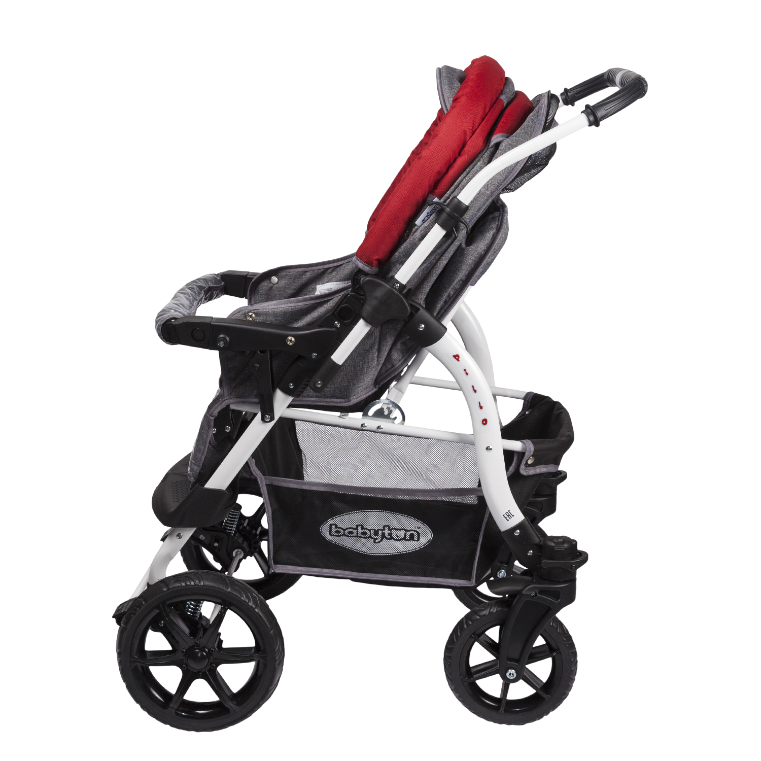 Коляска трансформер Babyton Pillo OX Grey-Red - фото 12