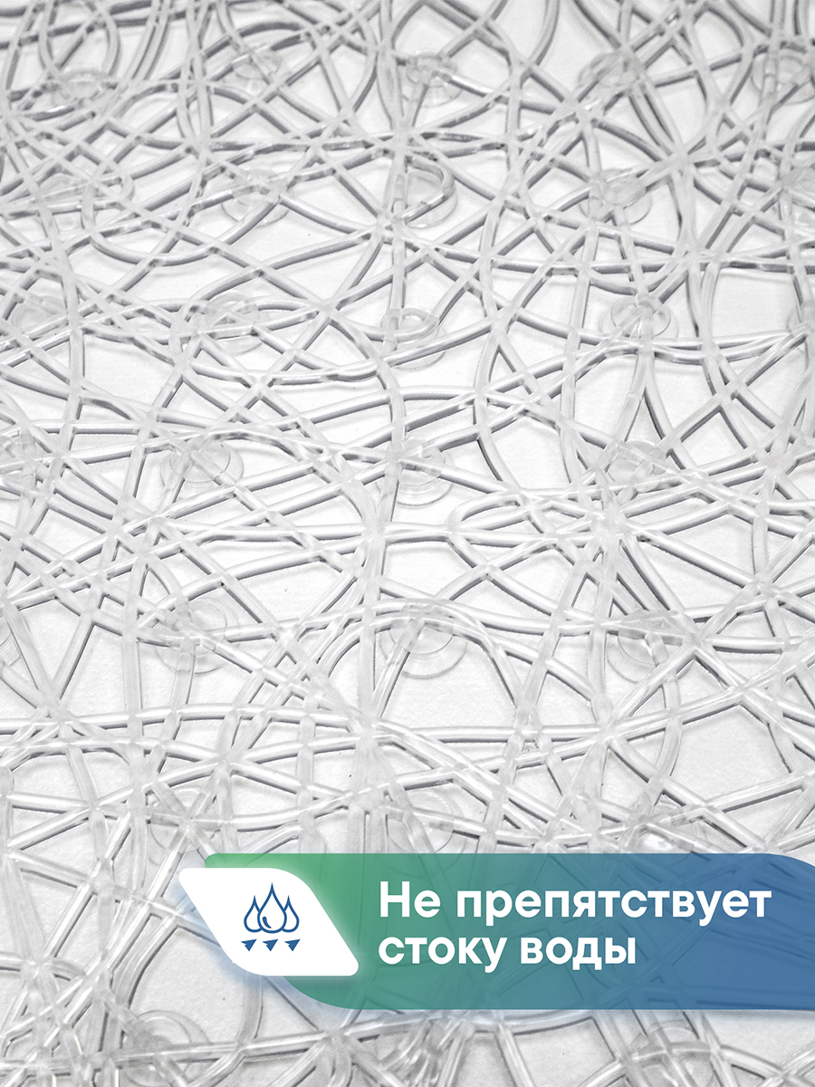 Коврик для ванной VILINA прозрачный 35 x 72 см 1 шт. - фото 3