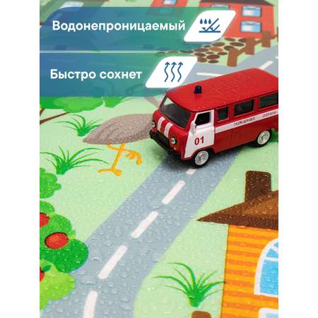 Коврик напольный детский VILINA Город с животными 120х120 см.