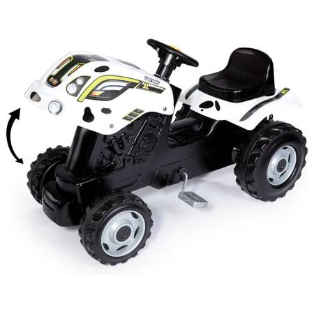 Каталка Smoby Трактор педальный XL с прицепом пятнистый 710113-МП