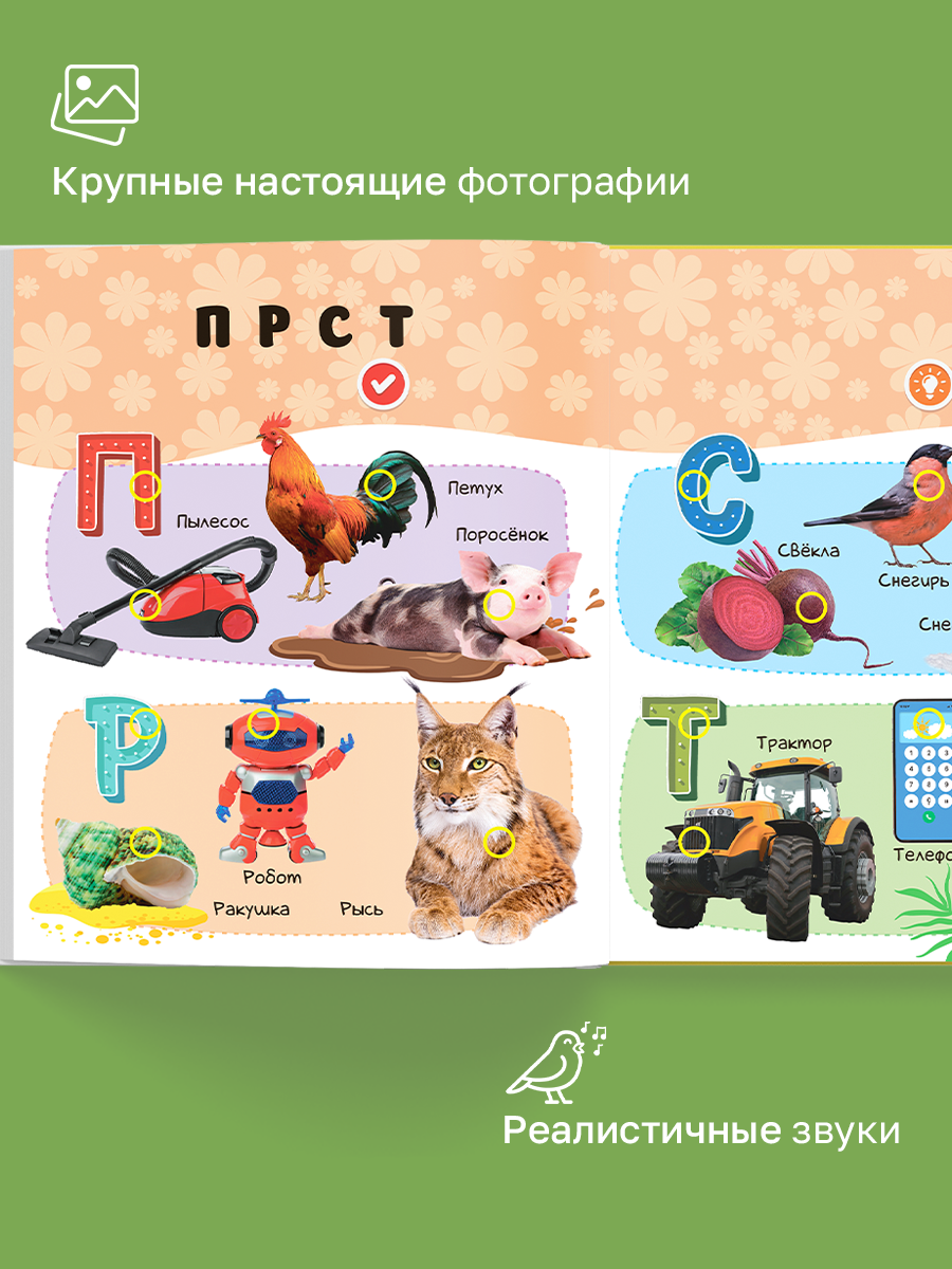 Книга электронная BertToys говорящая интерактивная Нажималка Русский алфавит - фото 4