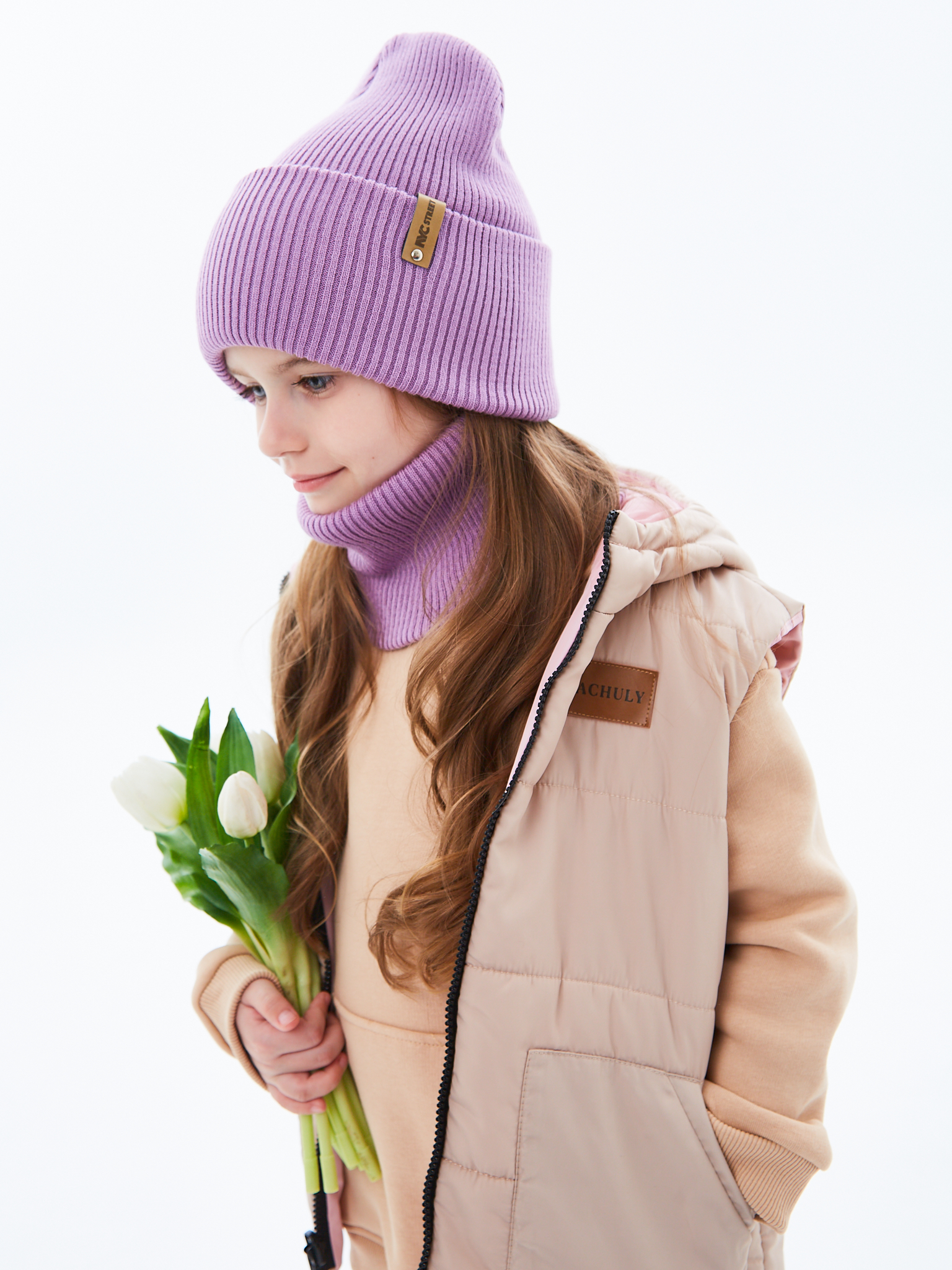 Шапка и снуд KUBRIO KU-H-72-lopataG-Purple - фото 9