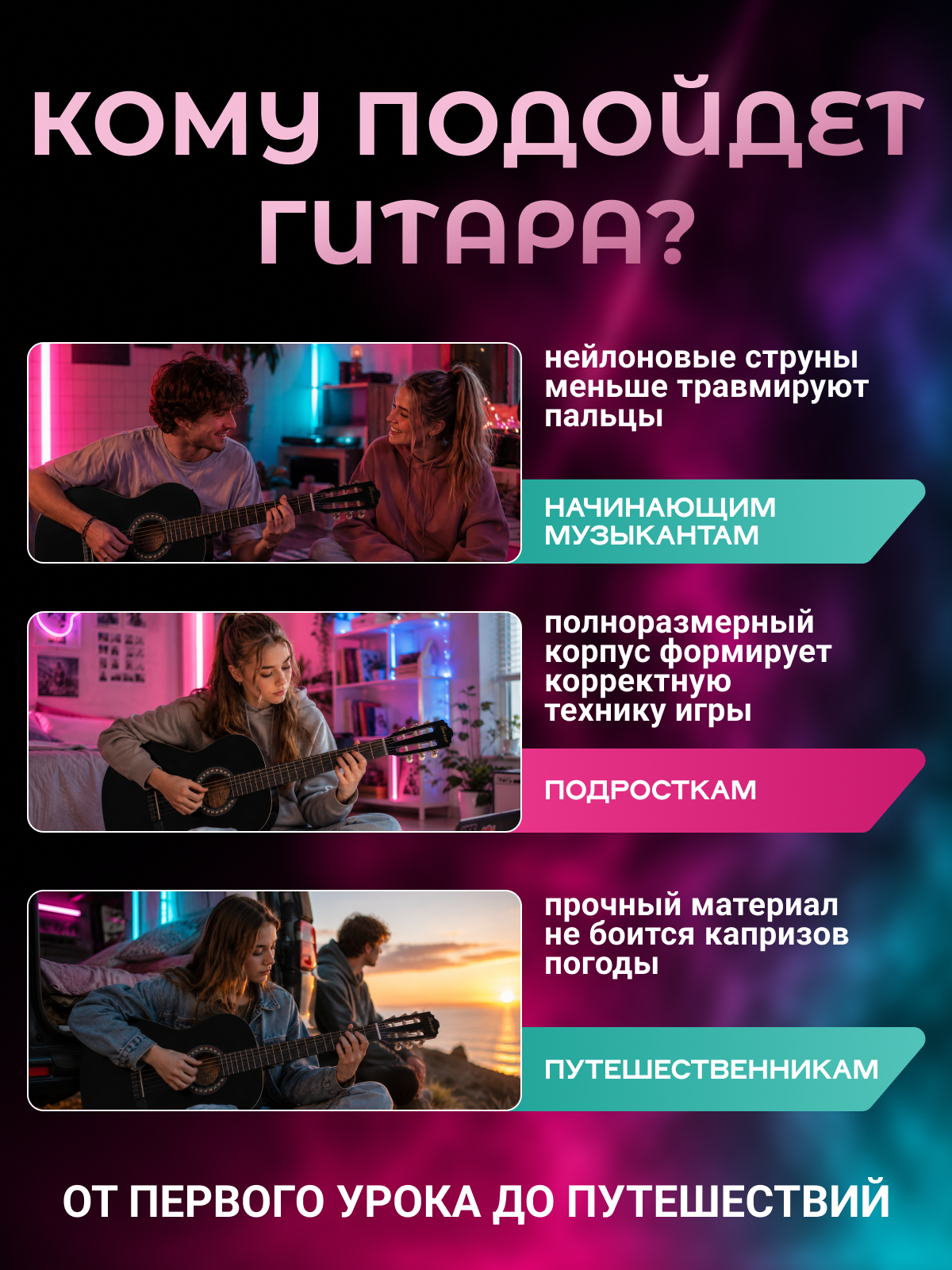 Игрушка музыкальная Terris TC 395A BK гитара - фото 6