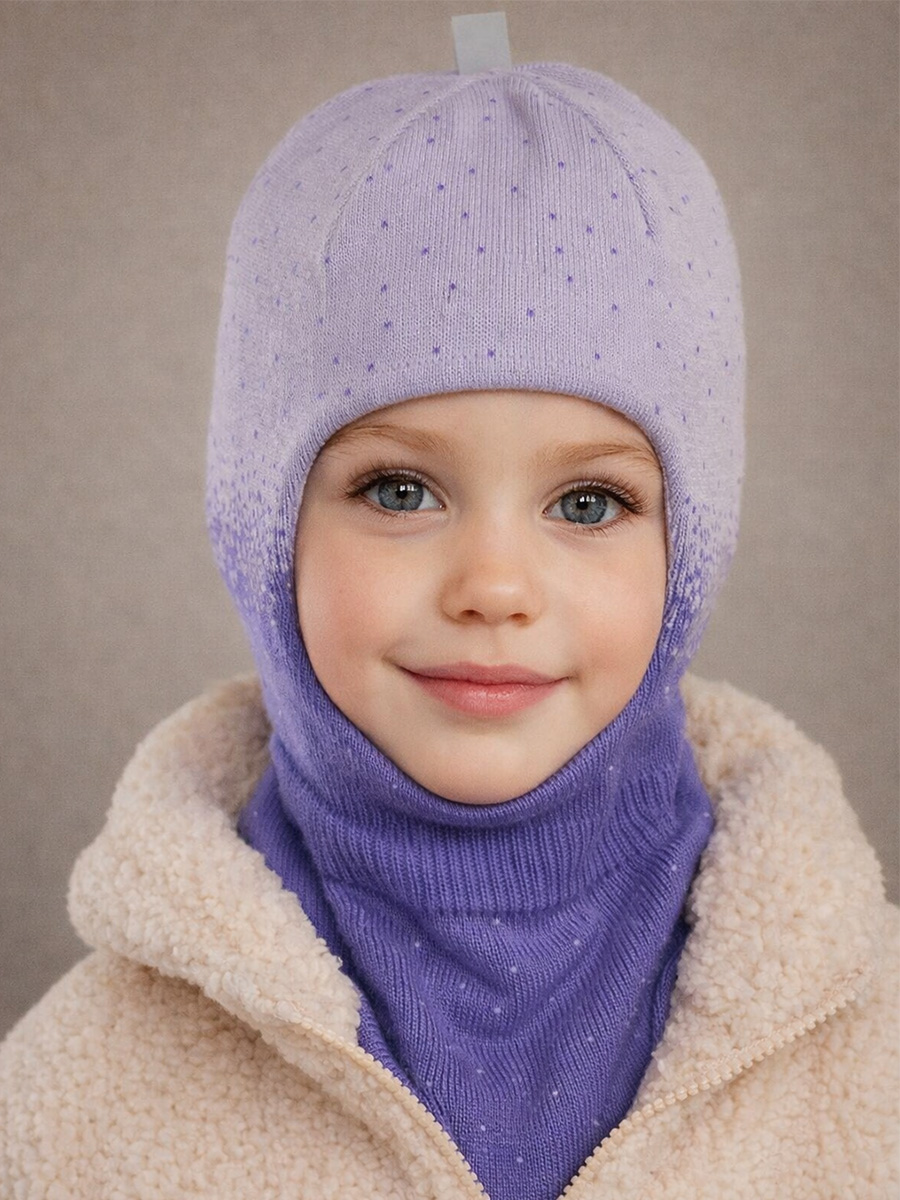 Шапка-шлем ПриКиндер U-Sp24167 Сиреневый - фото 1