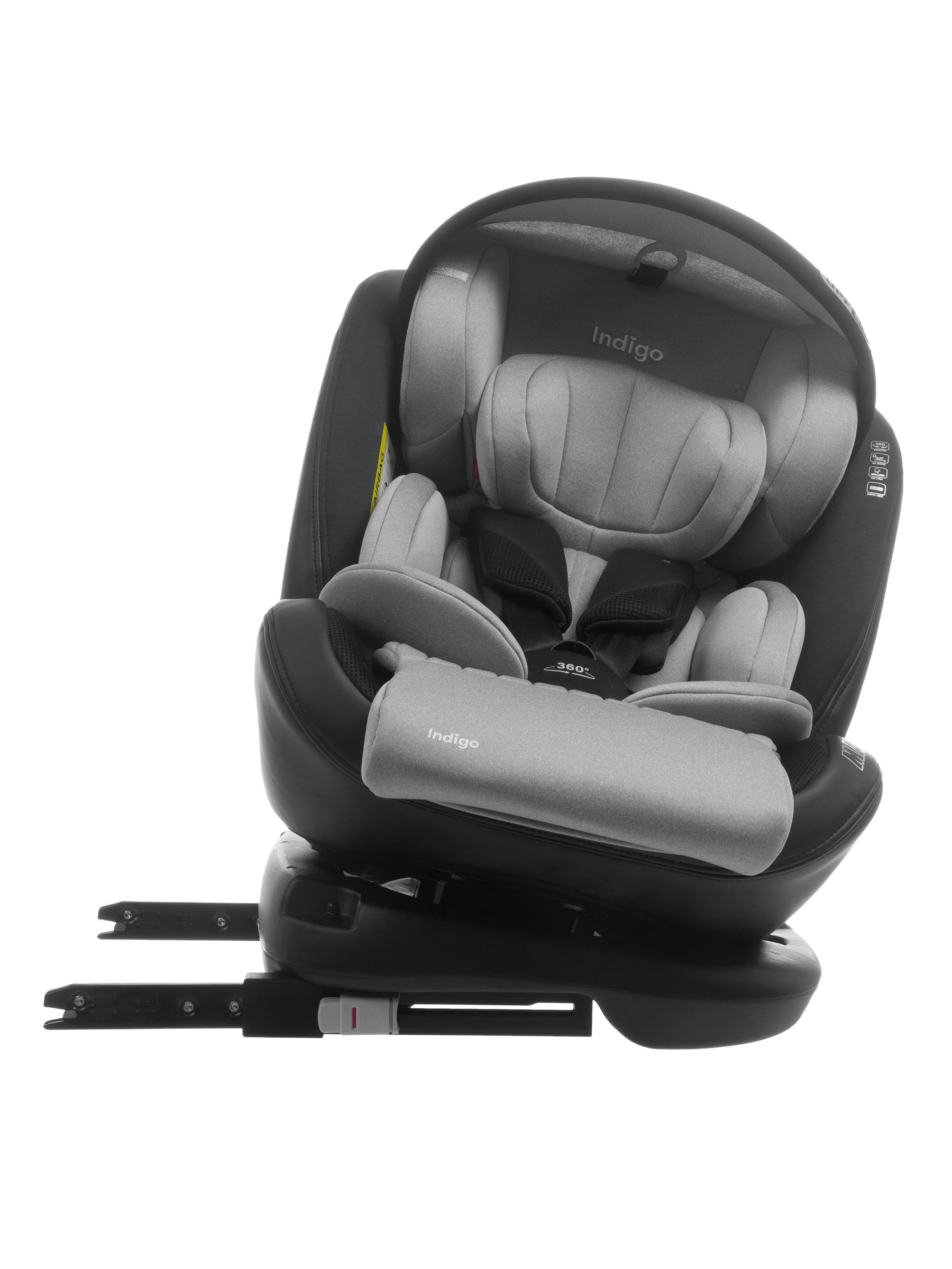 Автокресло Indigo MAX-X серый Isofix 0+/1/2/3 (0-36 кг) серый - фото 17