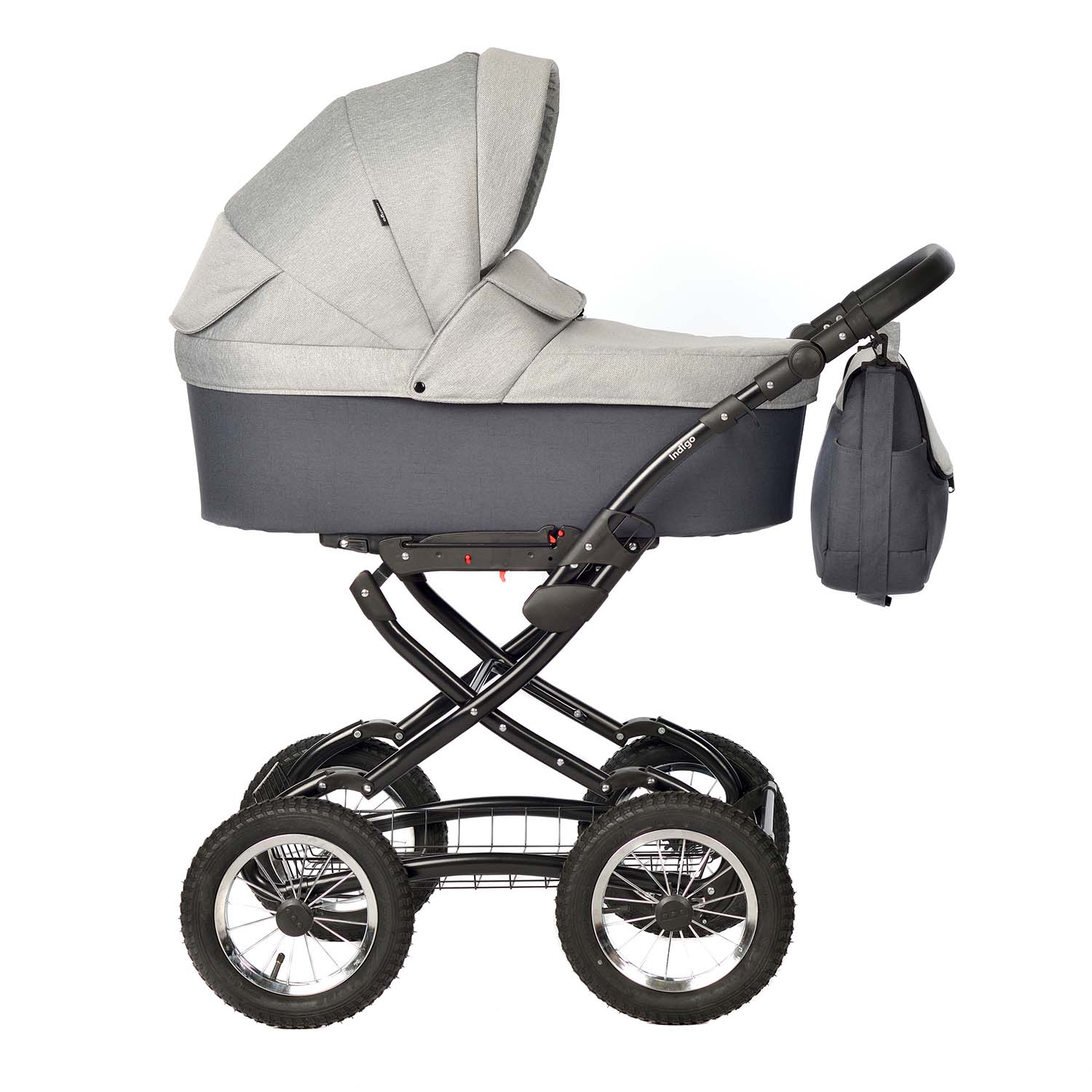 Коляска люлька Indigo Blues Classic 03 серый - фото 2