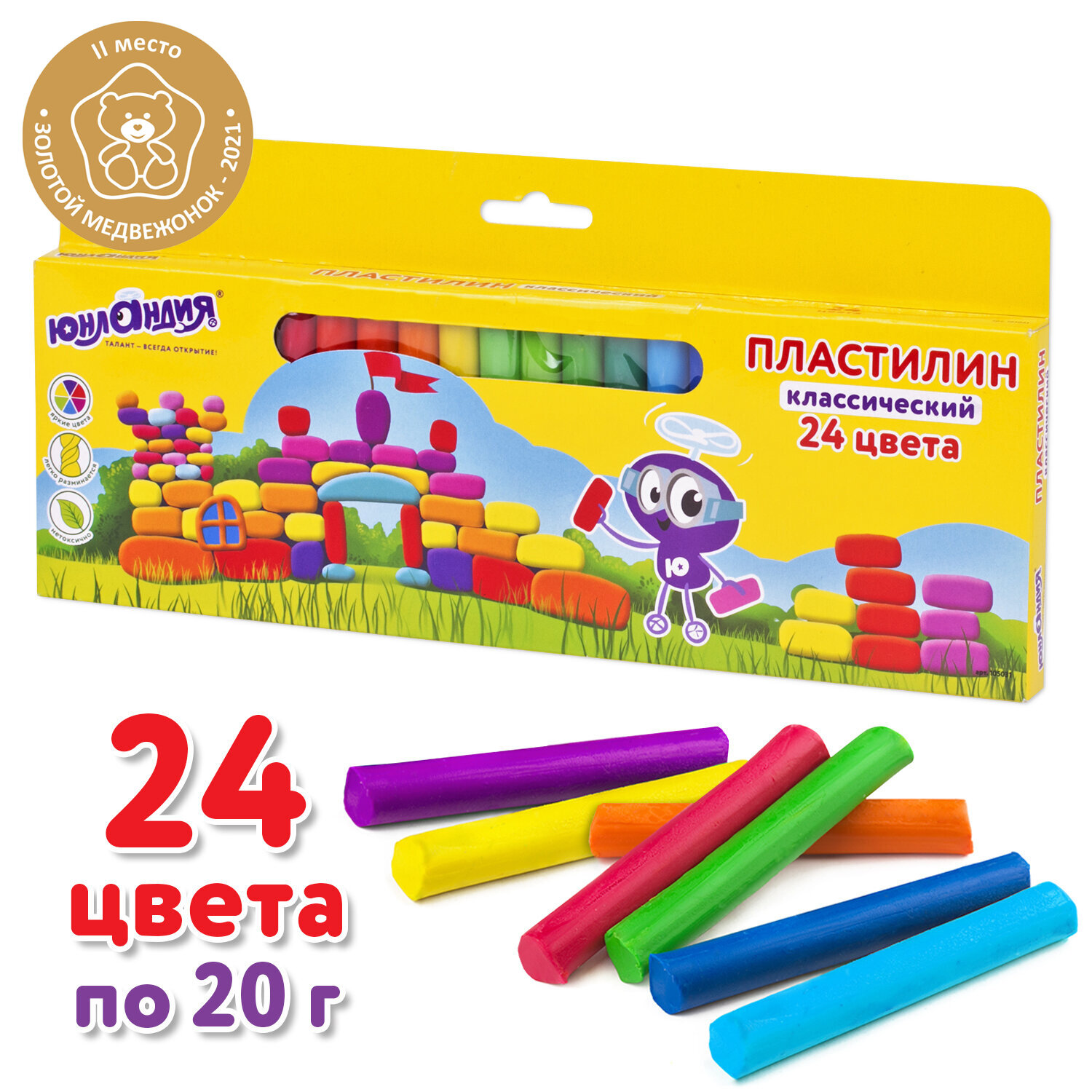 Пластилин Юнландия 24 цв. - фото 6