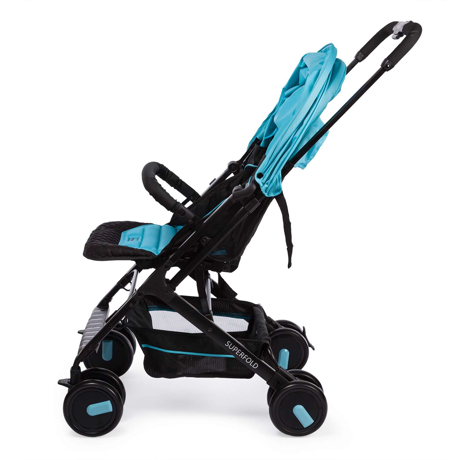 Коляска прогулочная hoco Superfold Black Turquoise - фото 9