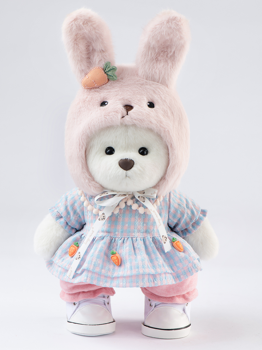 Мягкая игрушка TeddyTales Медвежонок в шапочке-зайке M - фото 2