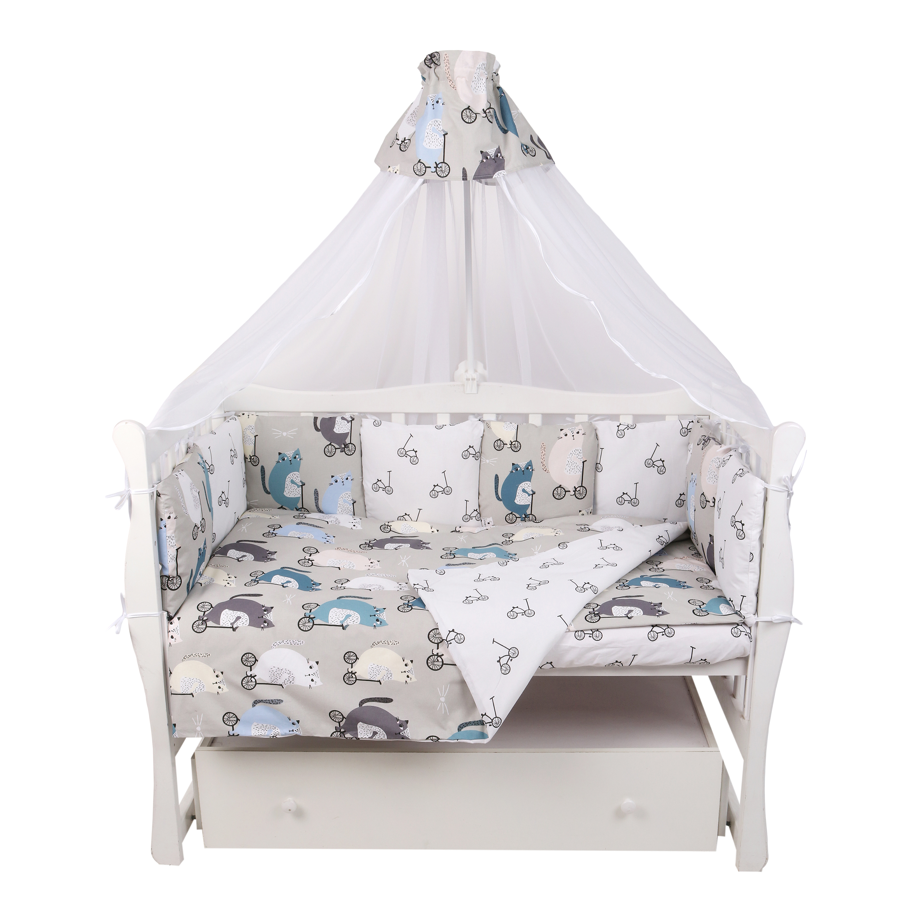 Комплект постельного белья Amarobaby Велосипедисты 7 предм. - фото 1