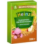 Каша Heinz безмолочная пшеница-овсянка-фрукты 200г с 6месяцев