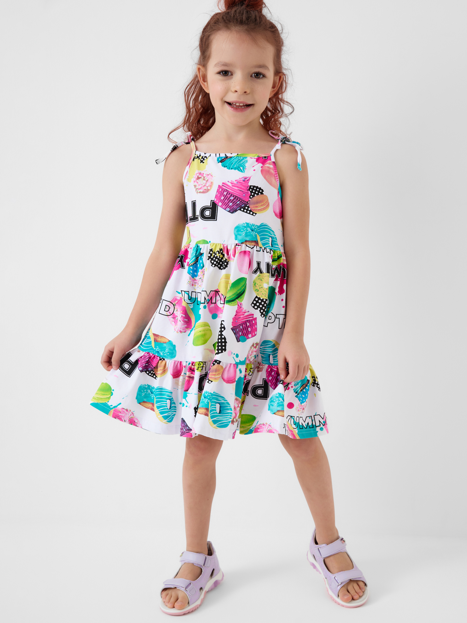 Изображение товара Сарафан PlayToday 110 Многоцветный принт десертов