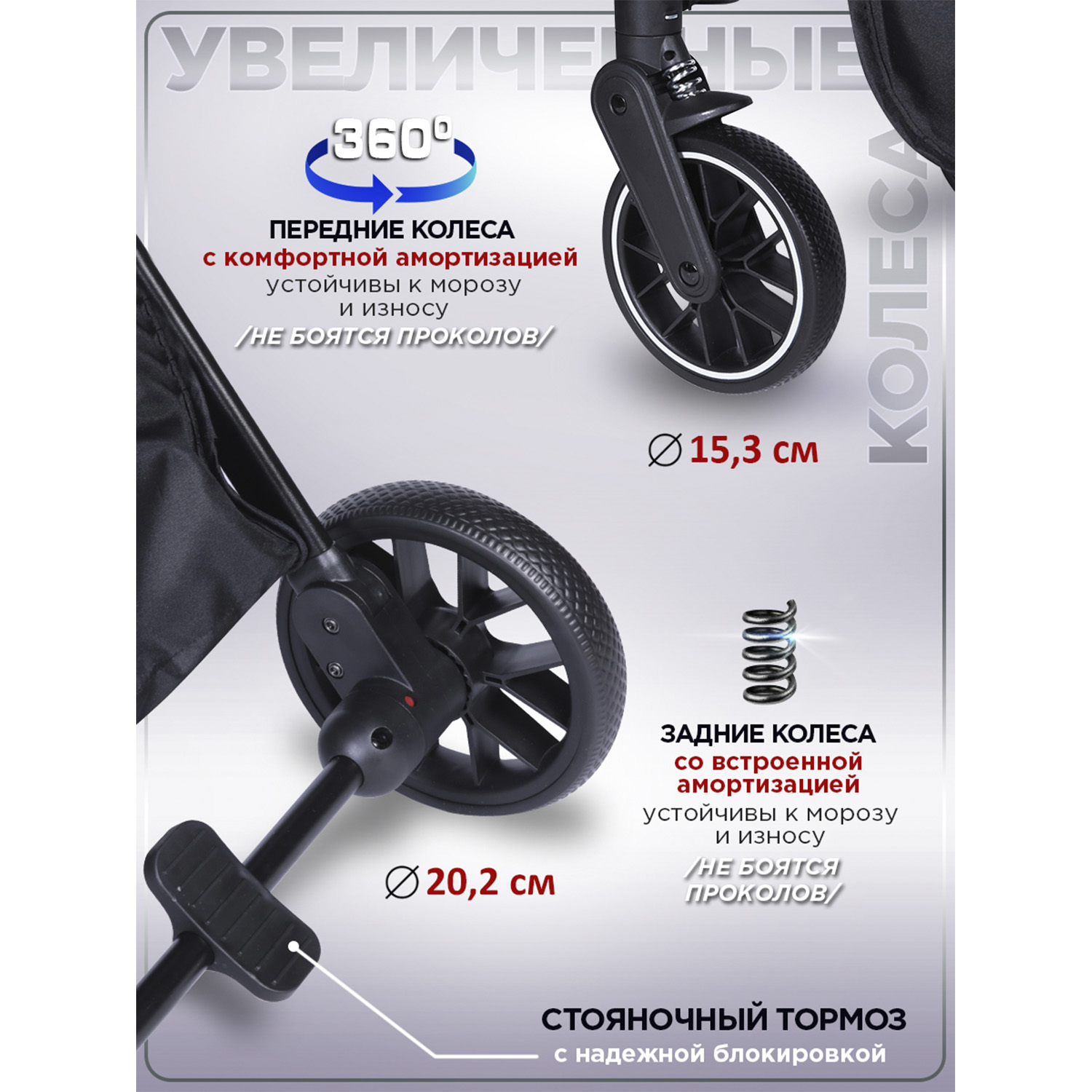 Коляска прогулочная BabyCare Mira черный черный - фото 5