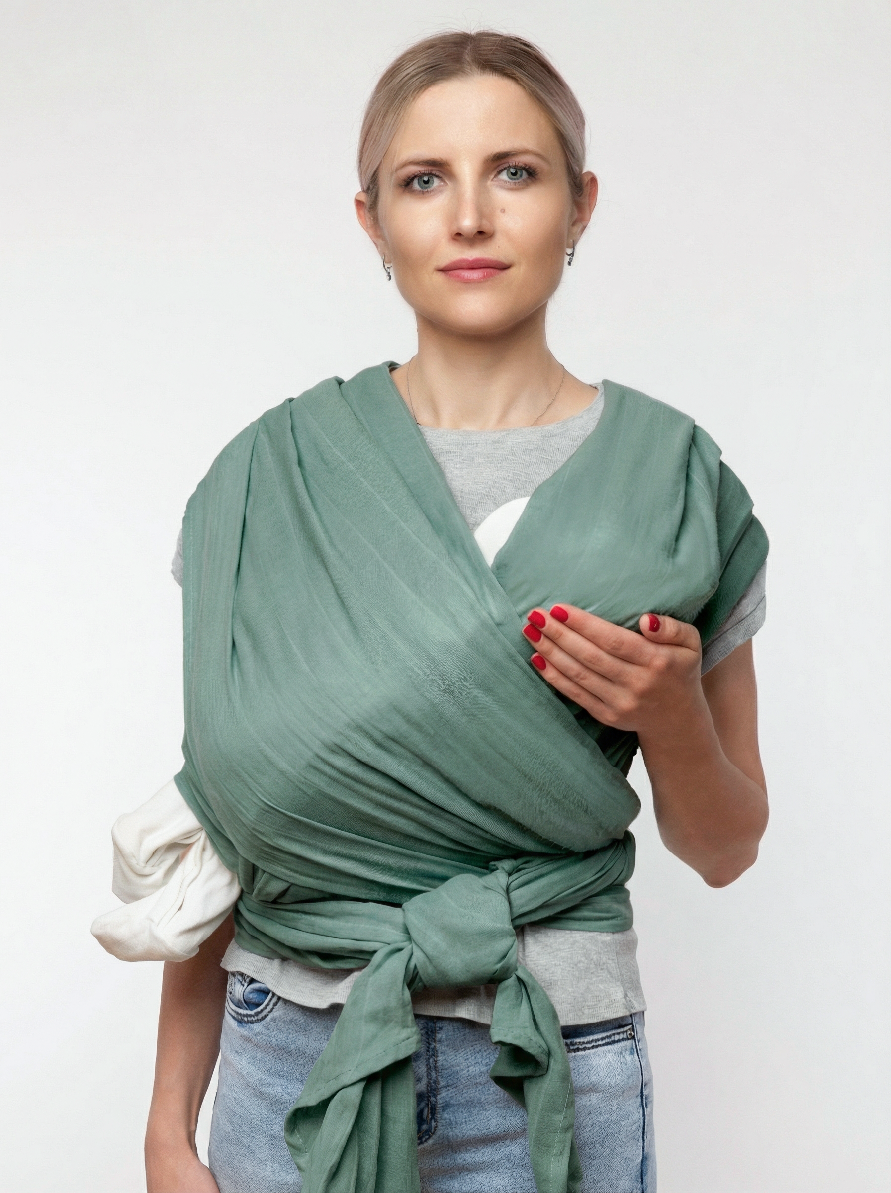 Слинг-шарф inlovery хлопок пыльная мята - фото 9