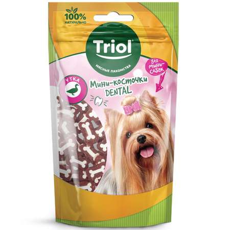 Лакомство для собак Triol Dental мини-косточки из утки 50г