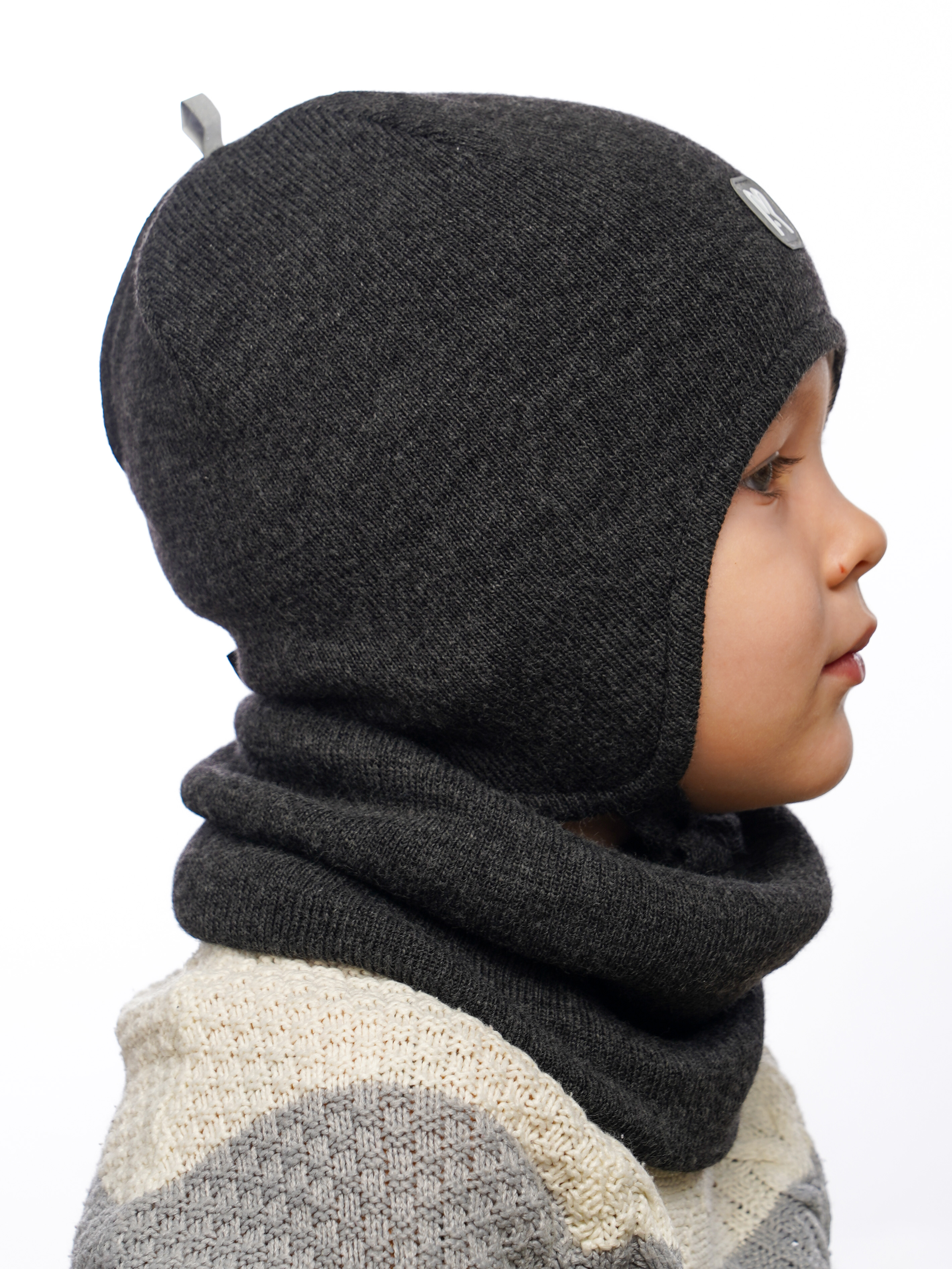 Шапка и снуд ПриКиндер U-Sp232724 Графит - фото 3