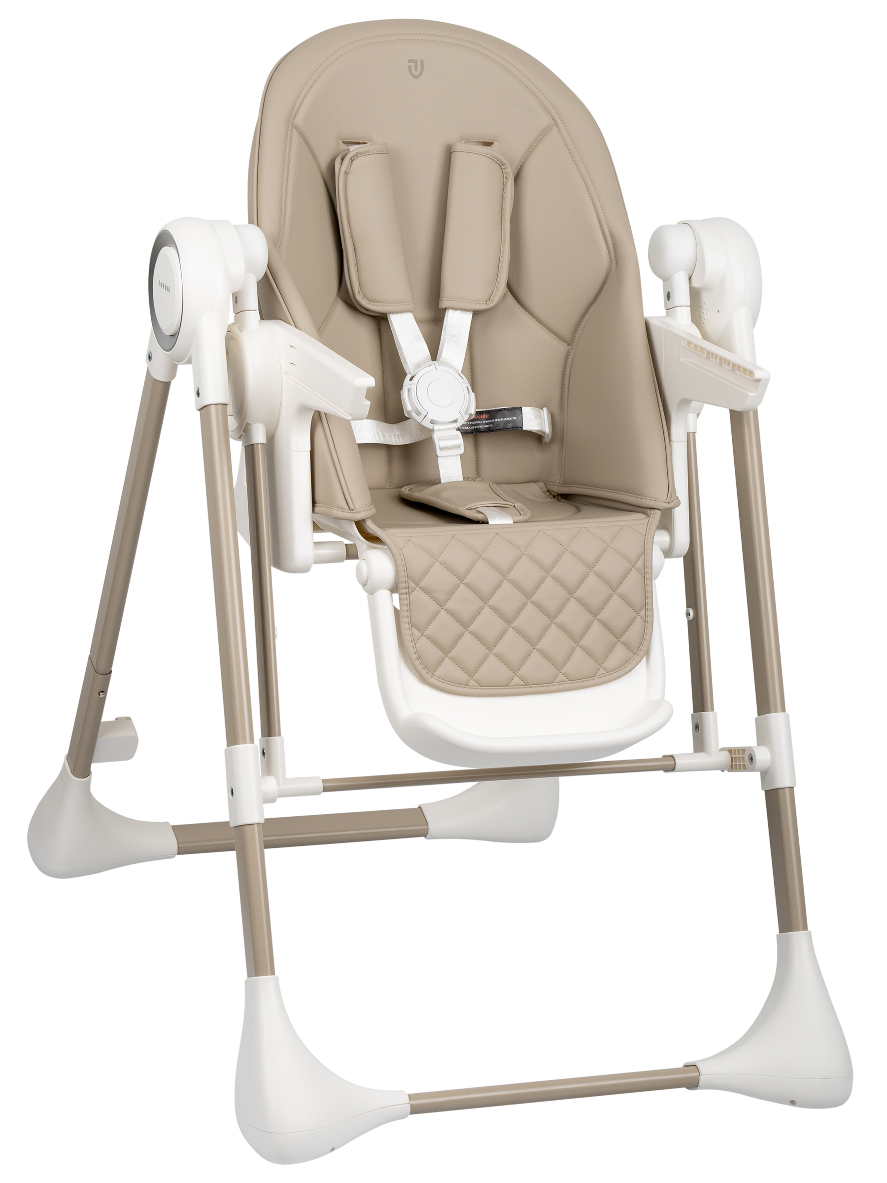 Стульчик для кормления JOVOLA Muza с функцией электрокачели серый - фото 7