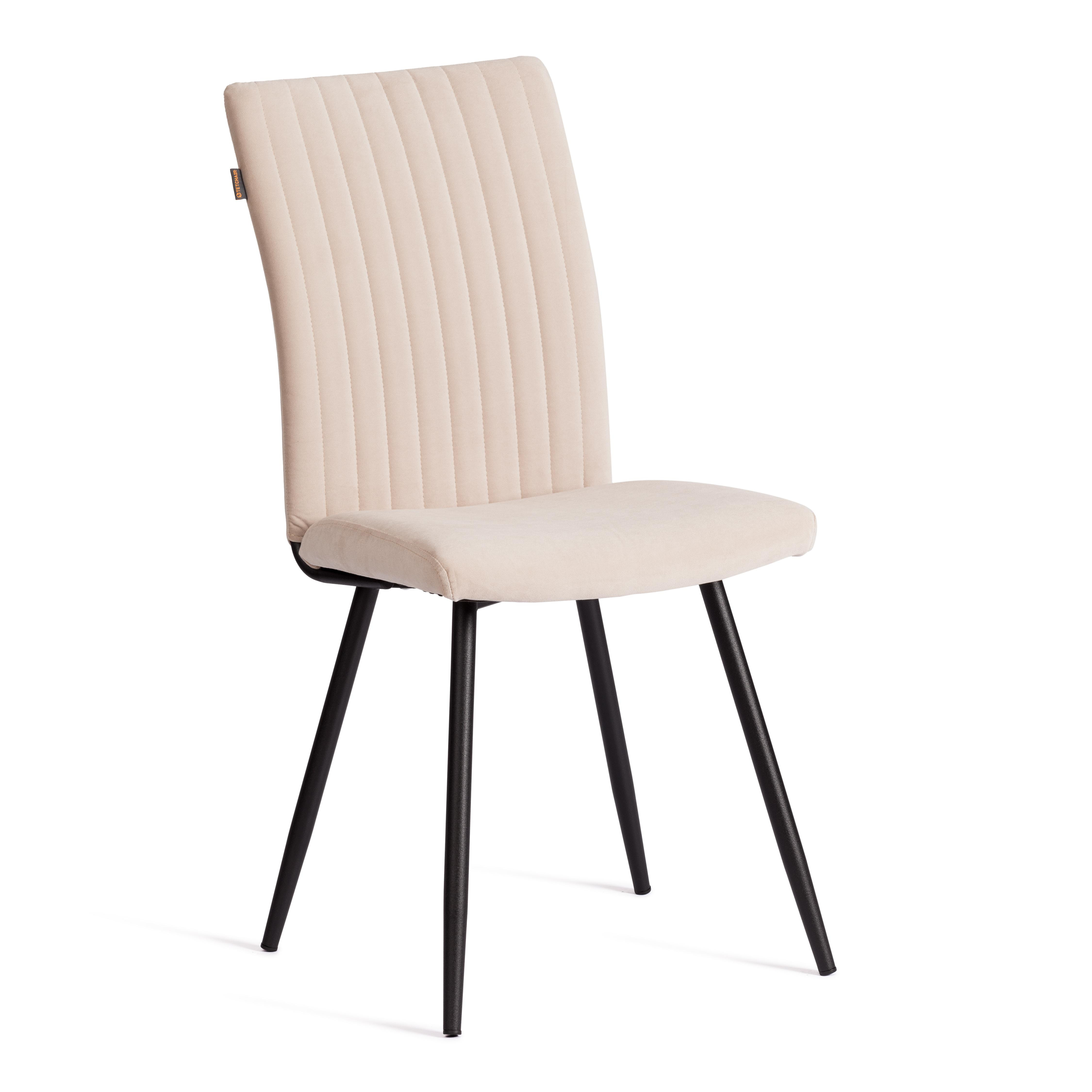 Стул TETCHAIR велюр бежевый/черный 1 шт. - фото 1
