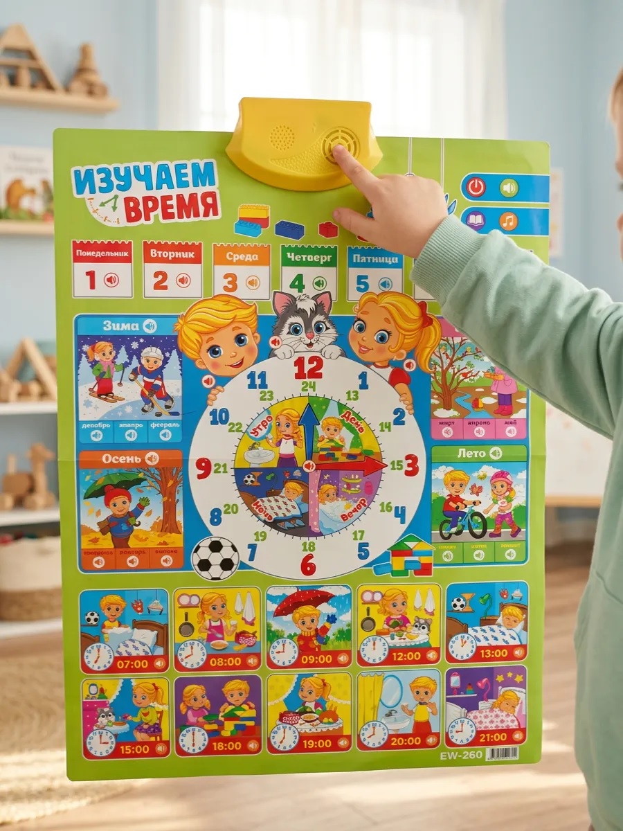 Плакат ТОТОША Говорящий плакат Изучаем время - фото 8