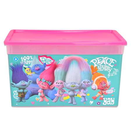 Коробка Полимербыт Trolls 16л Бирюзовая 4371772