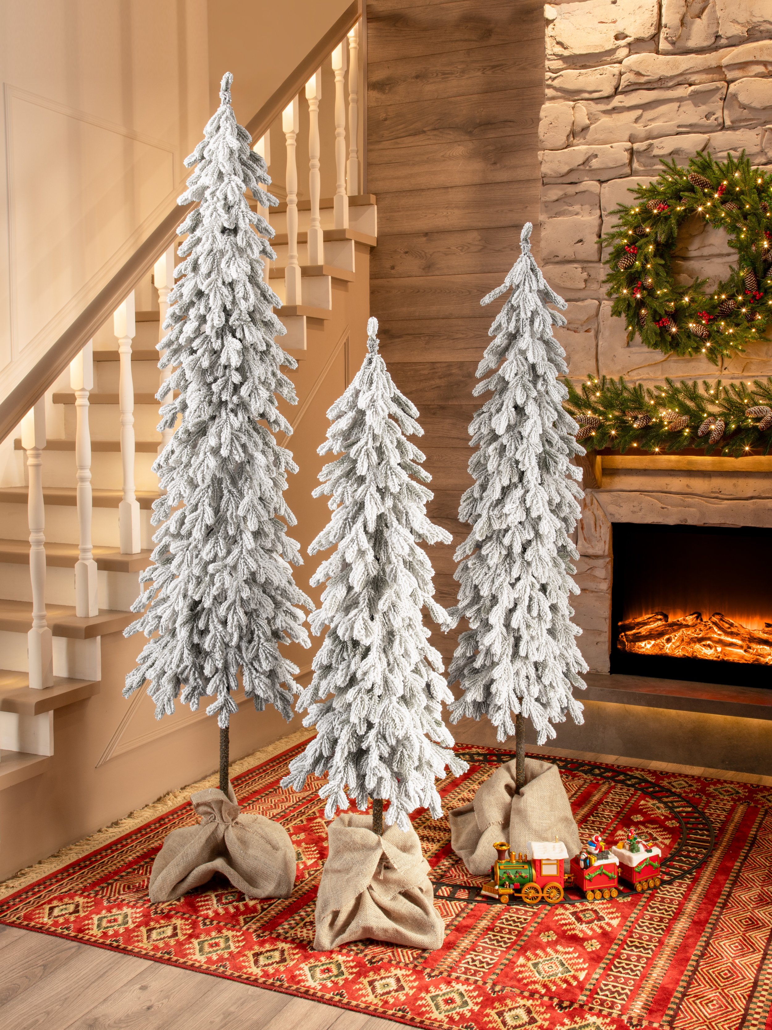 Ель Баллада Поезд Ёлок литая заснеженная на высокой ножке 150см. - фото 5