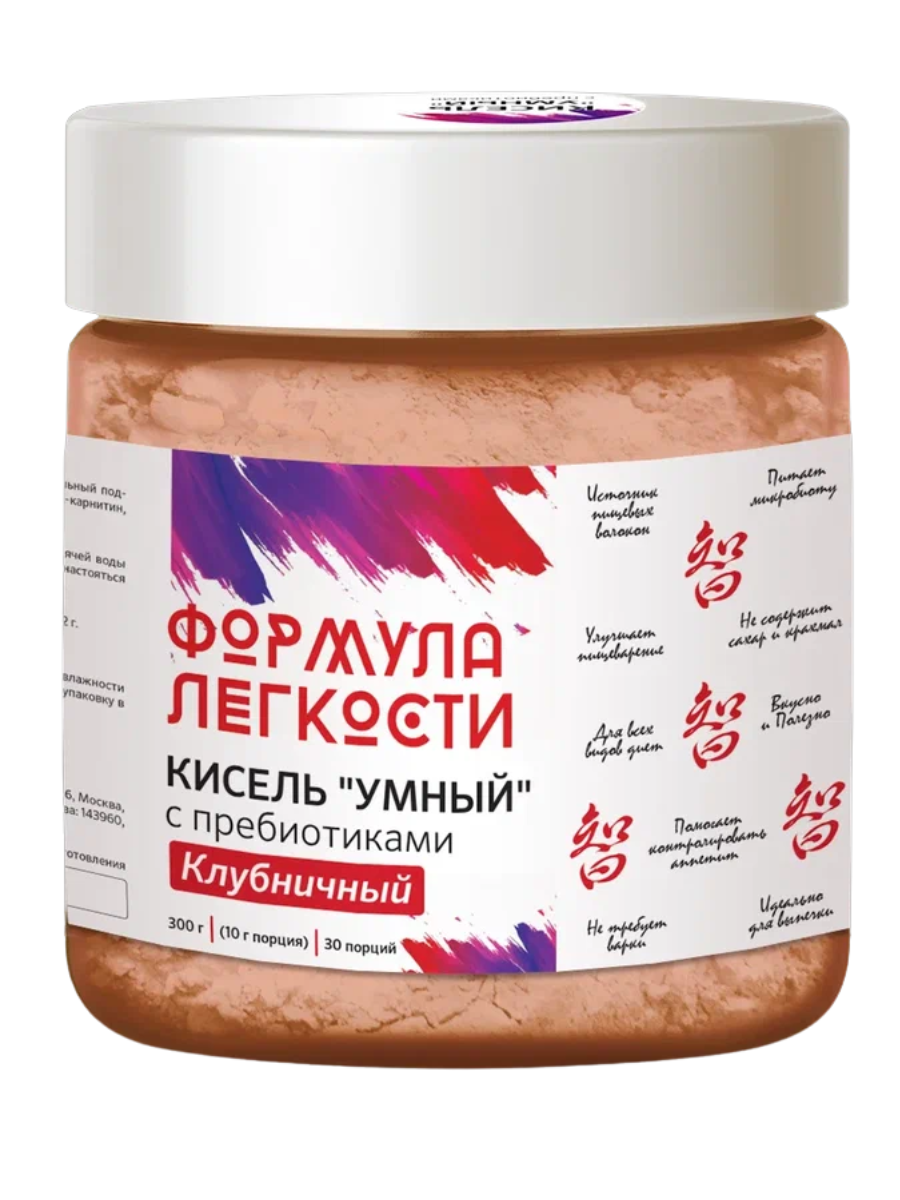 Умный кисель Формула Легкости клубника с пребиотиками 300гр - фото 1